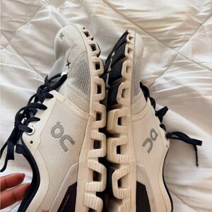 On Clouds white and Black Athletic Shoes